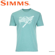 Футболка Simms Grim Reeler T-Shirt Oil Blue Heather размер L