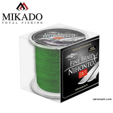 Плетеный шнур Mikado Nihonto Fine Braid диаметр 0,45мм размотка 300м зелёный