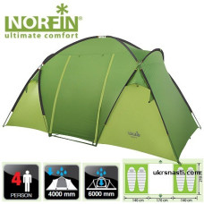 Палатка кемпинговая 4-х местная Norfin BURBOT 4 NF