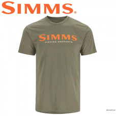 Футболка Simms Logo T-Shirt Military Heather размер 2XL
