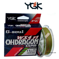Шнур плетеный YGK G-Soul Ohdragon WX4 F-1 диаметр 0,26мм размотка 150м разноцветный