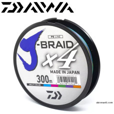 Шнур Daiwa J-Braid X4E Multicolor #1,0 диаметр 0,13мм размотка 300м разноцветный
