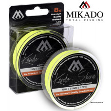 Плетёный шнур Mikado Kendo Shine 8-x HDPE диаметр 0,12мм размотка 150м жёлтый