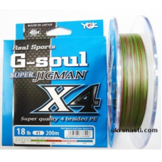 Плетеный шнур YGK SUPER JIGMAN X4 200 м #0.6 многоцветный