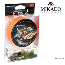 Плетёный шнур Mikado Nihonto Fine Braid диаметр 0,45мм размотка 150м оранжевый