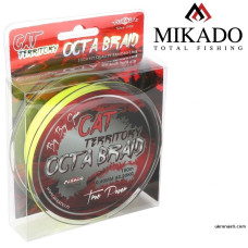 Плетёный шнур толстый Mikado Cat Territory Octa диаметр 0,70мм размотка 150м жёлтый 