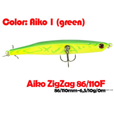 Воблер AIKO ZIGZAG  110F 110 мм  плавающий  green-цвет 