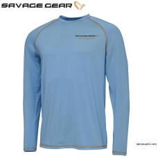 Реглан Savage Gear Aqua UV Long Sleeve Tee синий