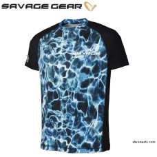Футболка Savage Gear Marine UV T-Shirt размер M синяя