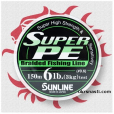 Плетёный шнур Sunline SUPER PE LIGHT GREEN 150 м 