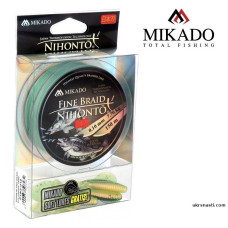 Плетёный шнур Mikado Nihonto Fine Braid диаметр 0,18мм размотка 150м зелёный