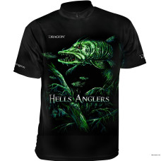 Термофутболка Dragon Hells Anglers ЩУКА черное-зеленая Новинка 2022