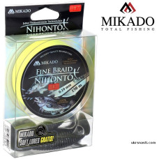 Плетеный шнур Mikado Nihonto Fine Braid Fluo диаметр 0,10мм размотка 150м желтый