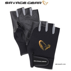 Перчатки Savage Gear Neoprene Half Finger размер L чёрные