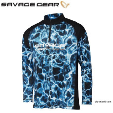 Реглан Savage Gear Marine UV Long Sleeve Tee синий