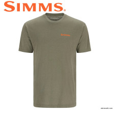 Футболка Simms Bass Outline T-Shirt Military Heather размер L