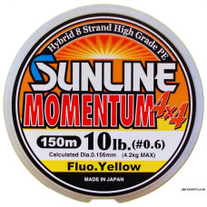 Плетёный шнур  Sunline MOMENTUM 4x4 150 м Fluo Yellow