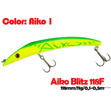Воблер AIKO BLITZ 118F 118 мм  плавающий  AIKOgreen-цвет