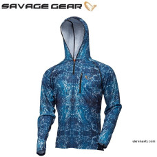 Реглан Savage Gear Salt UV Hoodie размер L синий