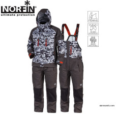 Костюм демисезонный Norfin Pro Dry 3 Camo размер XXXL серо-камуфляжный