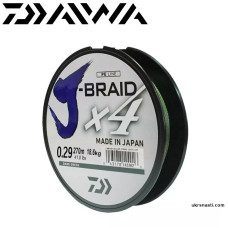 Шнур Daiwa J-Braid X4E Dark-Green #3,0 диаметр 0,25мм размотка 270м тёмно-зелёный