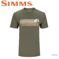 Футболка Simms Sunset T-Shirt Military Heather размер 2XL