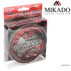 Плетёный шнур толстый Mikado Cat Territory Octa диаметр 0,70мм размотка 150м зелёный
