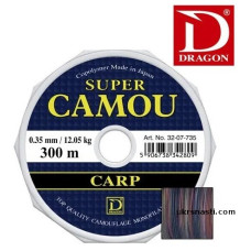 Леска Dragon Super Camou Carp диаметр 0,35мм размотка 300м камуфляжная