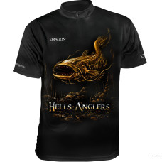 Термофутболка Dragon Hells Anglers СОМ черно-оранжевая Новинка 2022