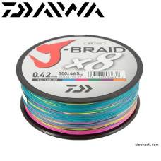 Шнур DAIWA J-Braid X8 #0,8 диаметр 0,10мм размотка 300м разноцветный