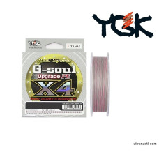 Плетёный шнур YGK G-Soul X4 Upgrade #1,0 размотка 150м серо-розовый