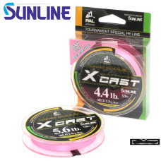 Шнур Sunline  X CAST 120 м Pink #0.4 цвет Розовый