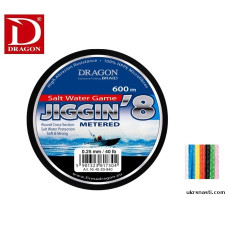 Шнур Dragon Salt Water Game Jiggin 8 диаметр 0,38мм размотка 600м разноцветный