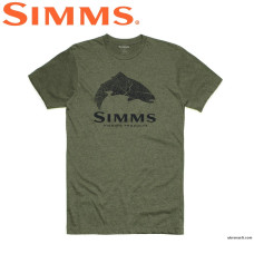 Футболка Simms Wood Trout Fill T-Shirt Military Heather размер XL