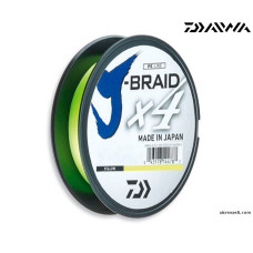 Шнур DAIWA J-Braid X4E #0,4 диаметр 0,07мм размотка 270м желтый