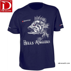 Футболка Dragon Hells Anglers ОКУНЬ размер XL тёмно-синяя