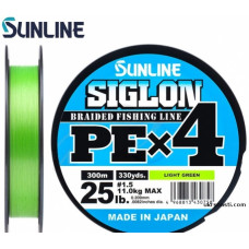 Шнур Sunline Siglon PE х4 диаметр 0,242мм размотка 300м салатовый