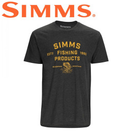 Футболка Simms Stacked Logo Bass T-Shirt Charcoal Heather