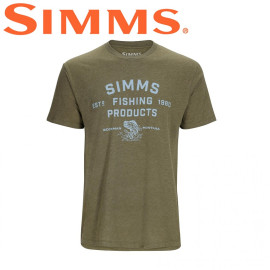 Футболка Simms Stacked Logo Bass T-Shirt Military Heather