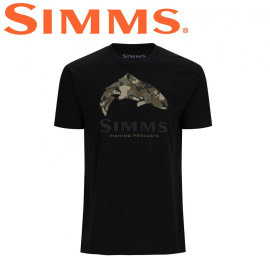 Футболка Simms Trout Regiment Camo Fill T-Shirt Black