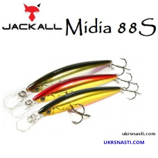 Воблер тонущий Jackall Midia 88S длина 8,8 см вес 10,8 грамм